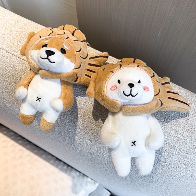 Móc Khóa Hình Chó Shiba Inu Taiyaki Nhồi Bông Dễ Thương