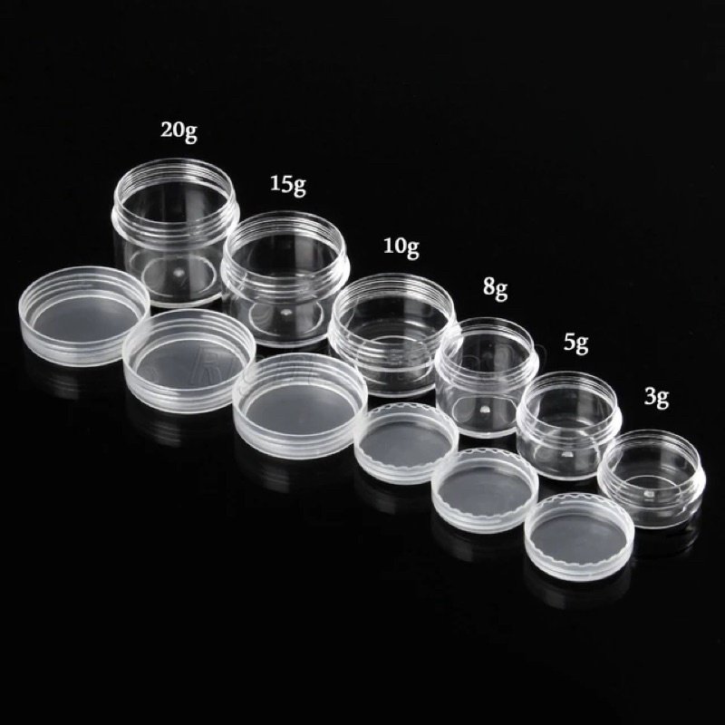 Hủ Kiếng trong suốt đựng mẫu thử spa- Lọ hủ nhựa nhỏ 30ml/ 50ml/ 20ml/ 10ml/ 5ml chiết Mỹ phẩm, đựng kem