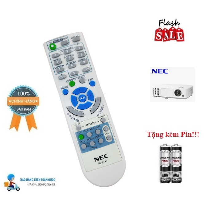 Remote Điều khiển máy chiếu Nec- Hàng chính hãng Nec theo máy mới 100% Tặng kèm Pin