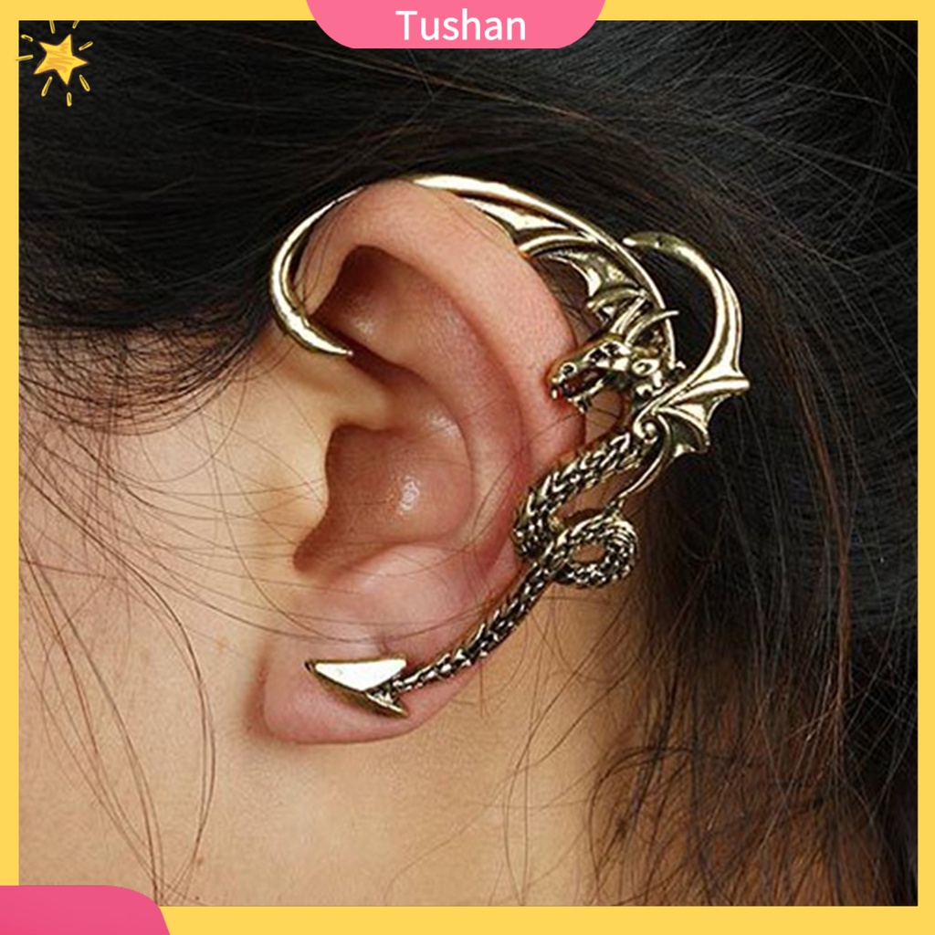 Khuyên kẹp vành tai họa tiết rồng cổ điển sang trọng cho nữ