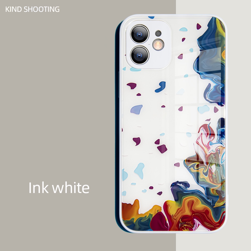 Ốp Điện Thoại Mặt Kính Cường Lực Dạng Lỏng Chống Sốc Sang Trọng Cho IPhone 11 12 13 Pro X XR XS Max 7 8 Plus Mini SE2