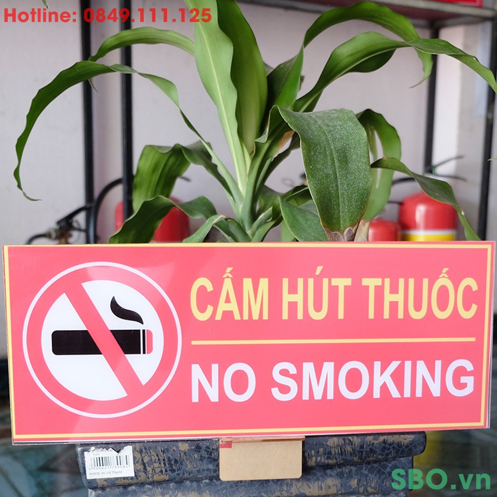 Bảng Cấm Hút Thuốc PCCC kích thước 16x40cm