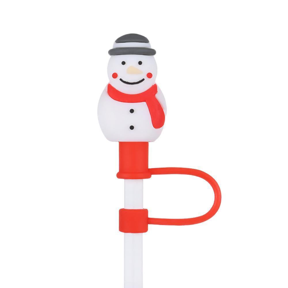 Ống Hút Silicon Hình Người Tuyết Có Thể Tái Sử Dụng Ốp