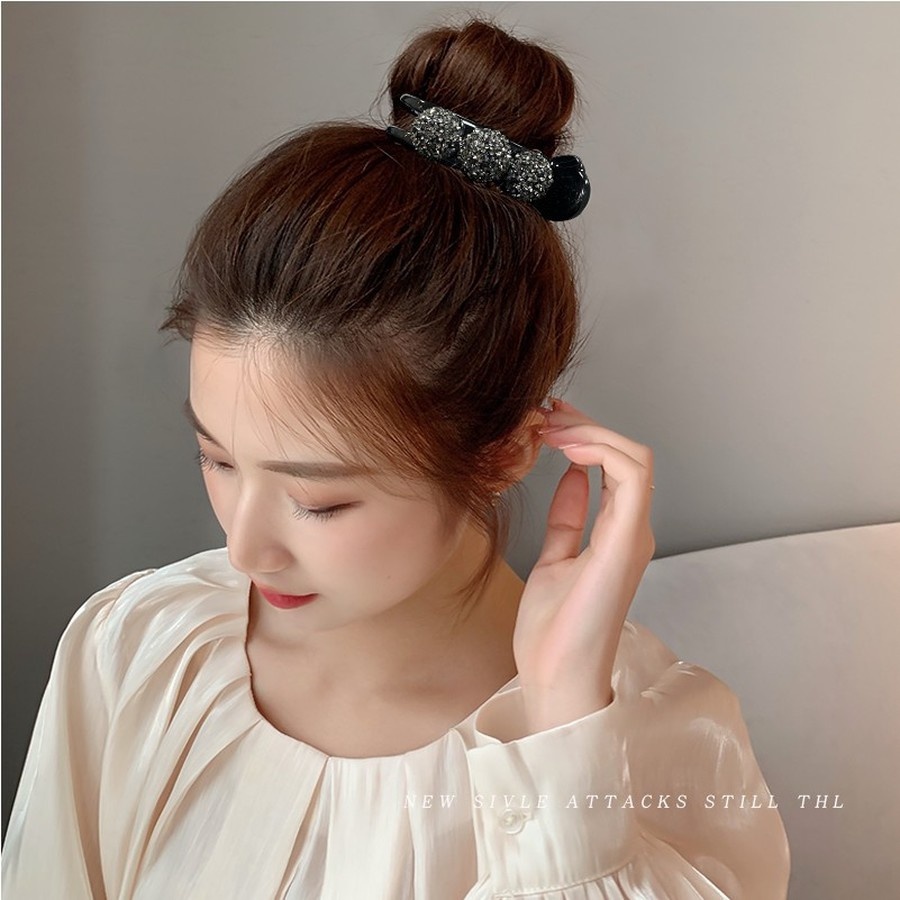 Kẹp tóc càng cua đính đá pha lê nhân tạo phong cách Hàn Quốc xinh xắn thời trang cho nữ