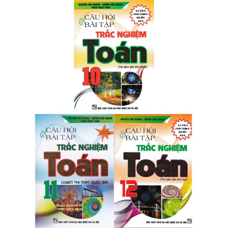 Sách - Combo - Câu Hỏi &amp; Bài Tập Trắc Nghiệm Toán 10 ,11,12