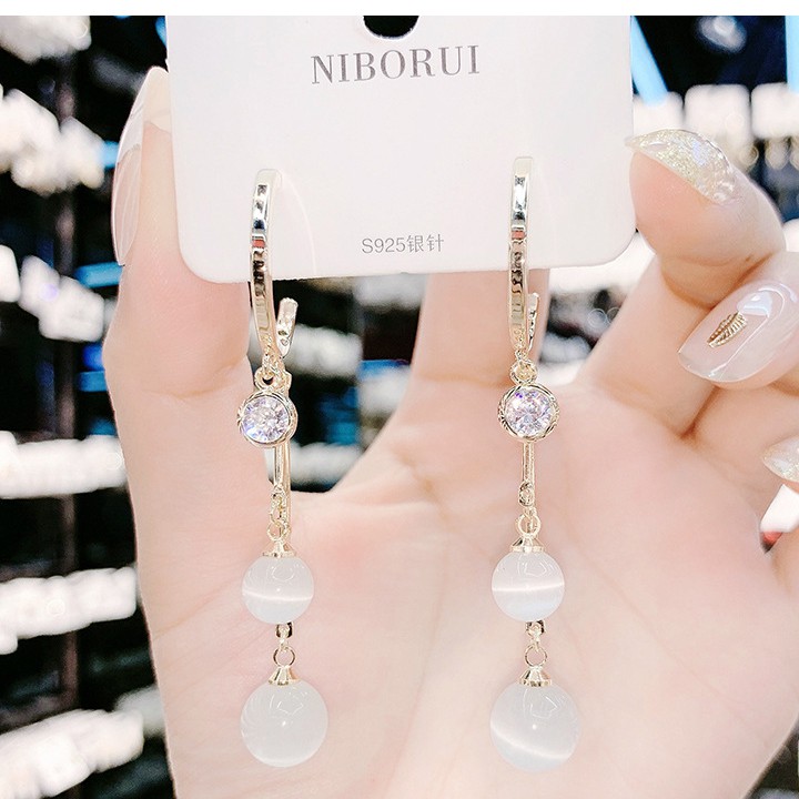 Bông tai nữ, Khuyên tai tua rua dáng dài phong cách Hàn Quốc cho nữ -B13