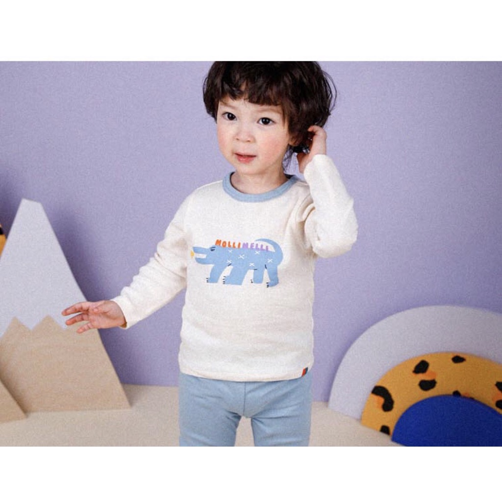 Áo thun in hình cá sấu phun lửa Moli. HA2587