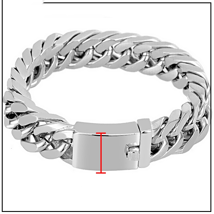 Lắc tay nam kiểu lặc đổi bản to 17mm khóa hộp thời trang bằng inox không đen, không gỉ đem lại đẳg cấp phong độ nam tinh