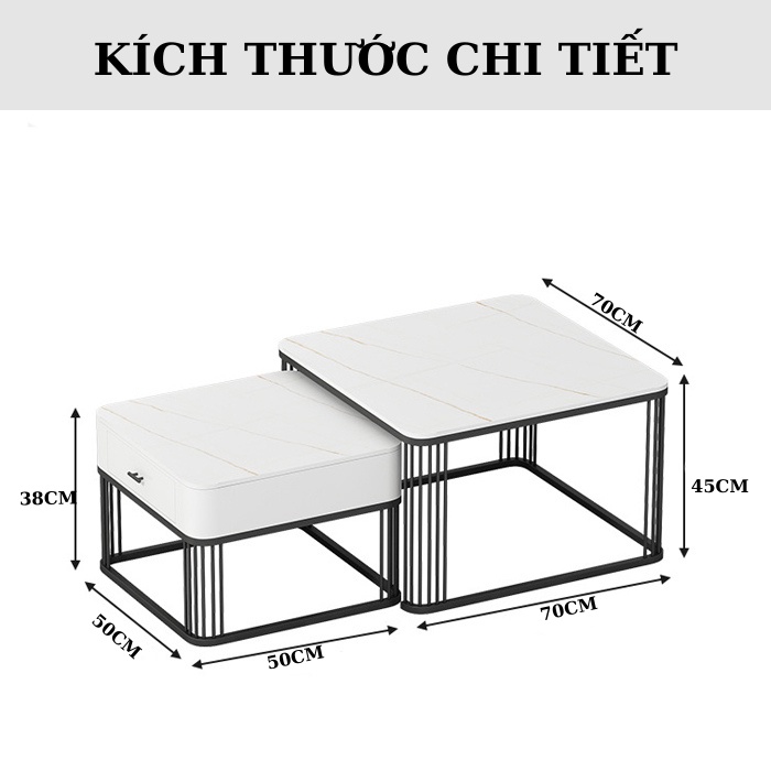 Bàn Sofa Mặt Đá, Bàn Trà Phòng Khách Hiện Đại Có Ngăn Kéo Cao Cấp Decor Nhà Đẹp