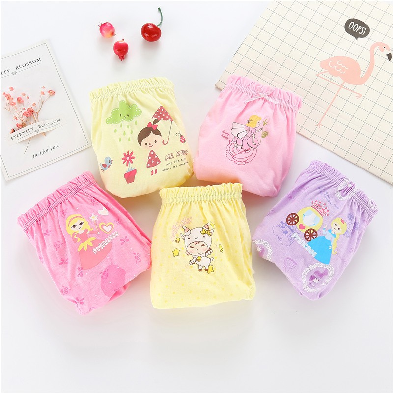 Quần Chíp Bé Gái,Quần Lót Bé Gái Set 5 Chiếc Kháng Khuẩn 100% Cotton hàng Xuất Hàn Quốc Dành Cho Bé từ 3-15 tuổi PK59