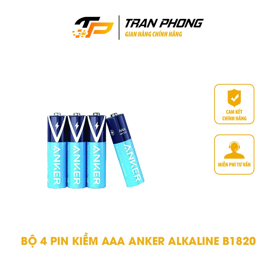 Bộ 4 Pin Kiềm AAA ANKER Alkaline B1820 - Hàng Chính Hãng