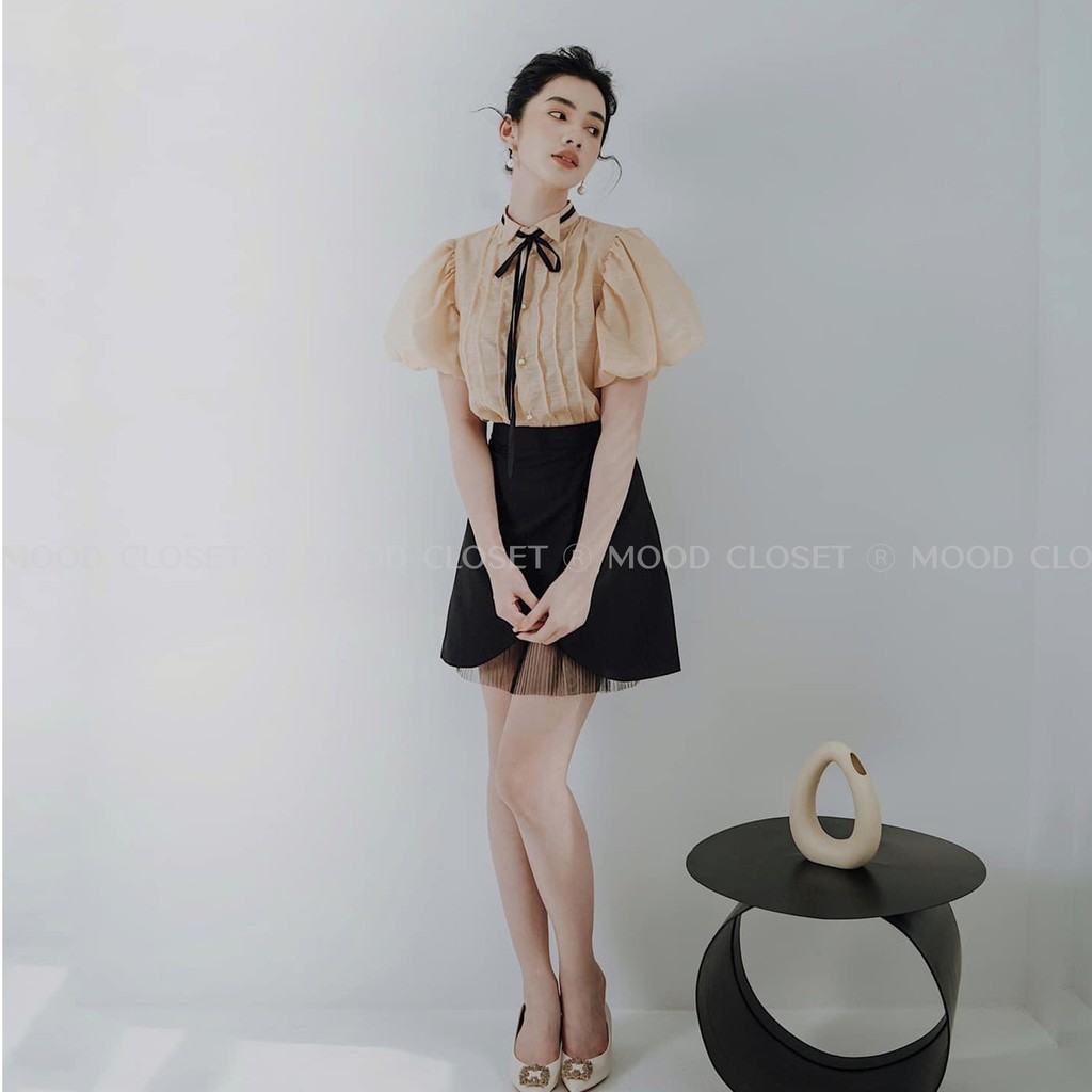 Chân váy chữ V ngược dáng A MOOD CV001 - Chân váy diềm voan chất kaki chun cao cấp | BigBuy360 - bigbuy360.vn