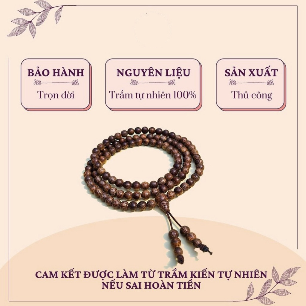 Vòng Trầm 108 Hạt, Vòng Tay Trầm Hương 100% Tự Nhiên Cao Cấp 6-7-8mm | BigBuy360 - bigbuy360.vn