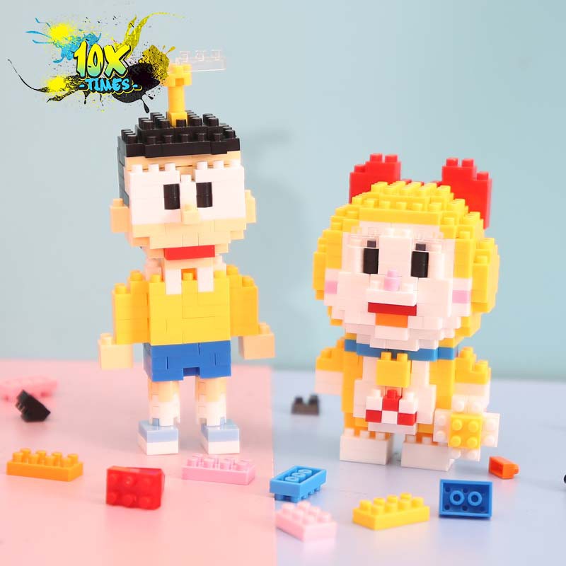 (10cm) Lego 3D doraemon, hoạt hình doremon, nobita dễ thương, chaien, xeko, doremi, quà tặng sinh nhật, quà tặng bạn gái