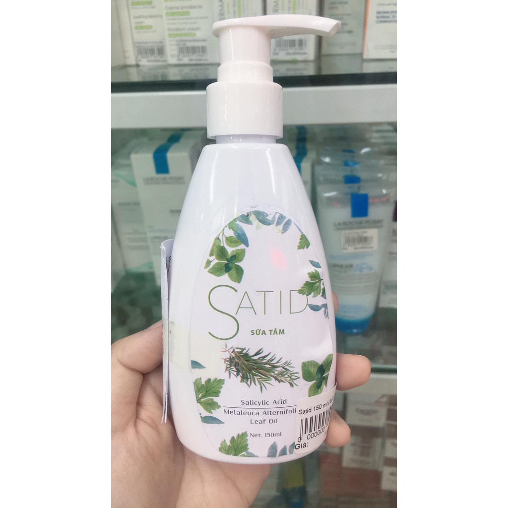 Sữa tắm ngừa mụn lưng, giảm thâm, viêm nang lông Satid chai 150ml