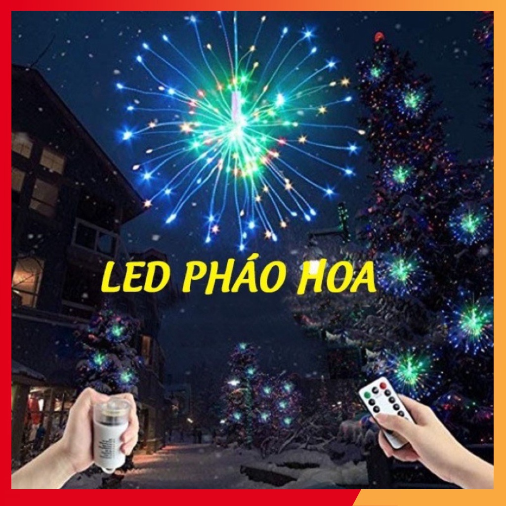 ĐÈN LED PHÁO HOA TRANG TRÍ TẾT NOEL DÙNG PIN MÀU VÀNG
