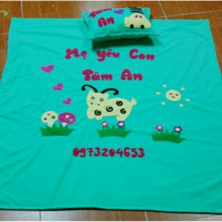 Chăn mền cho bé kt:1m2*90cm thêu tên theo yêu càu