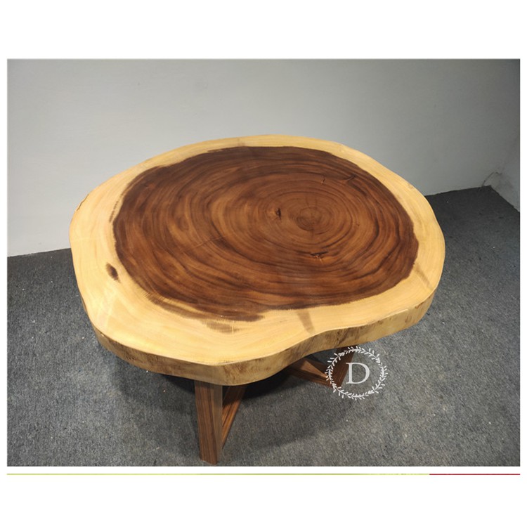 Mặt gỗ me tây 90cm đến 120cm, dày 4-5cm-Sơn Pu đẹp, mịn - Dùng làm bàn caphe hoặc ghế, mang vẻ đẹp tự nhiên, sang trọng