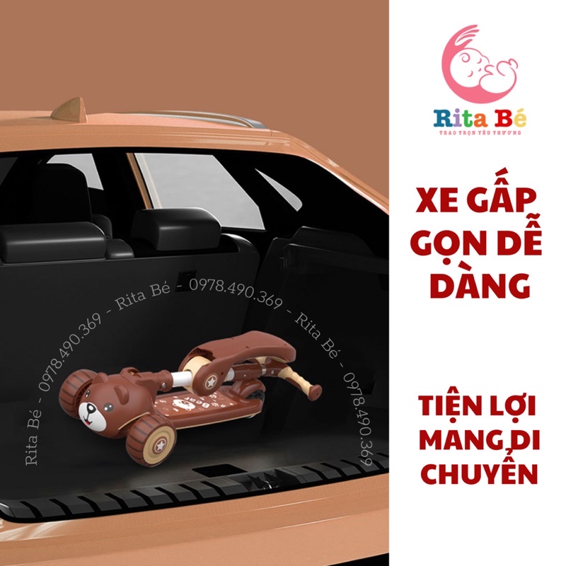 Xe trượt scooter cao cấp đa năng 3 trong 1, Xe chòi chân, xe trượt Scooter, Bập bênh cho bé