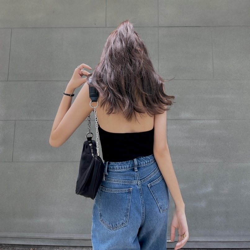 Bodysuit HEYBEE cổ yếm, chất thun gân co giãn tốt (2 màu) - KIM BODYSUIT HT693.