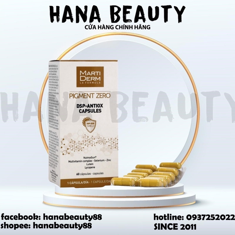 Viên Uống Chống Nắng, Làm Sáng Da - MartiDerm Pigment Zero DSP Antiox Capsules
