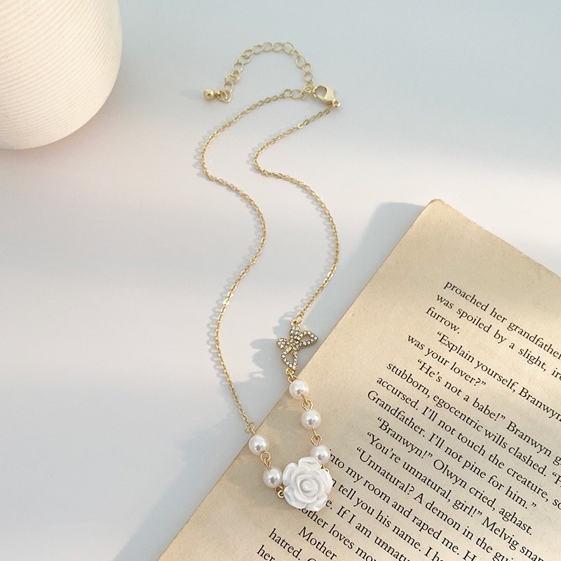 Vòng Cổ Choker Ngọc Trai Thắt Nơ Phong Cách Cổ Điển