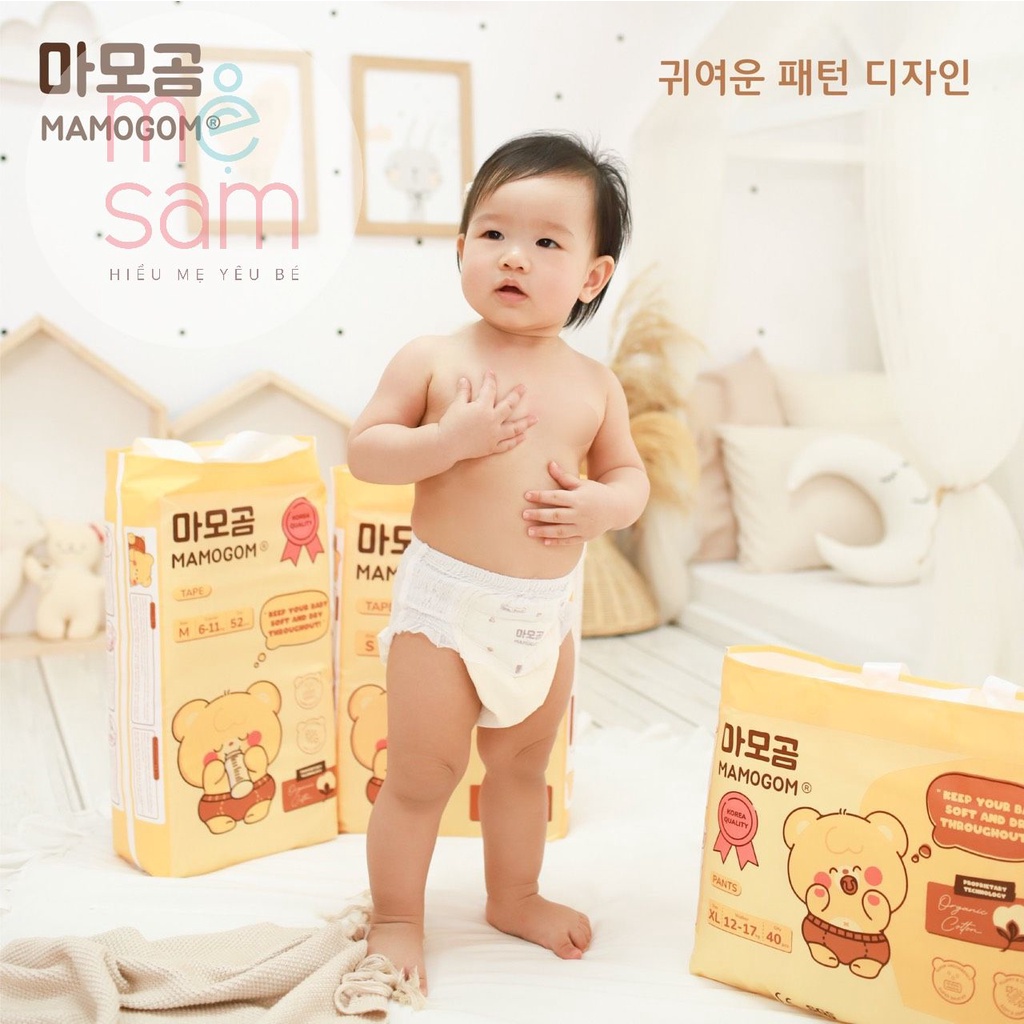 Bỉm hữu cơ MAMOGOM nội địa Hàn Quốc dán/quần đủ size S62/M52/M48/L44/XL40/XXL38