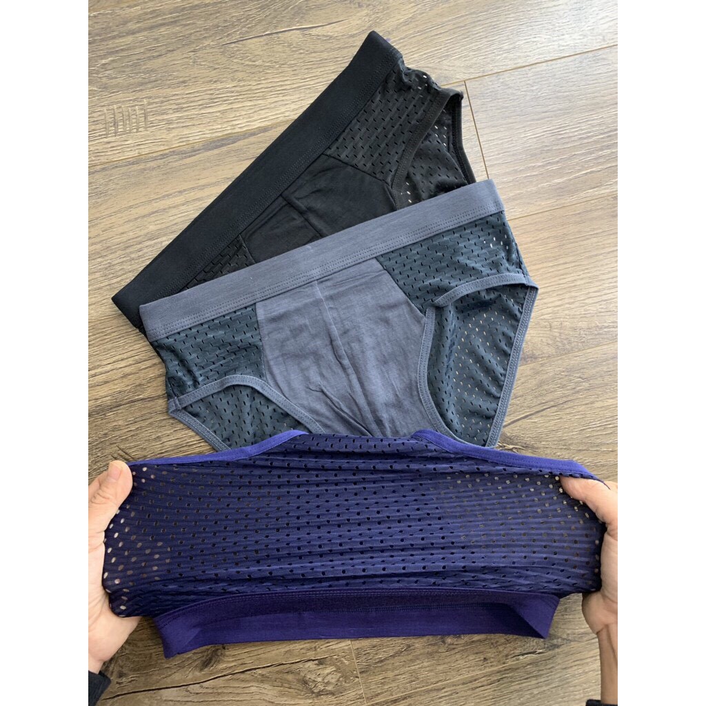 Combo 4 Quần Lót Nam Cotton Tam Giác Thông Hơi Hàng Nhật