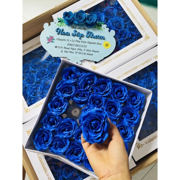 Hoa sáp 7 lớp hàng đẹp hộp 25 bông