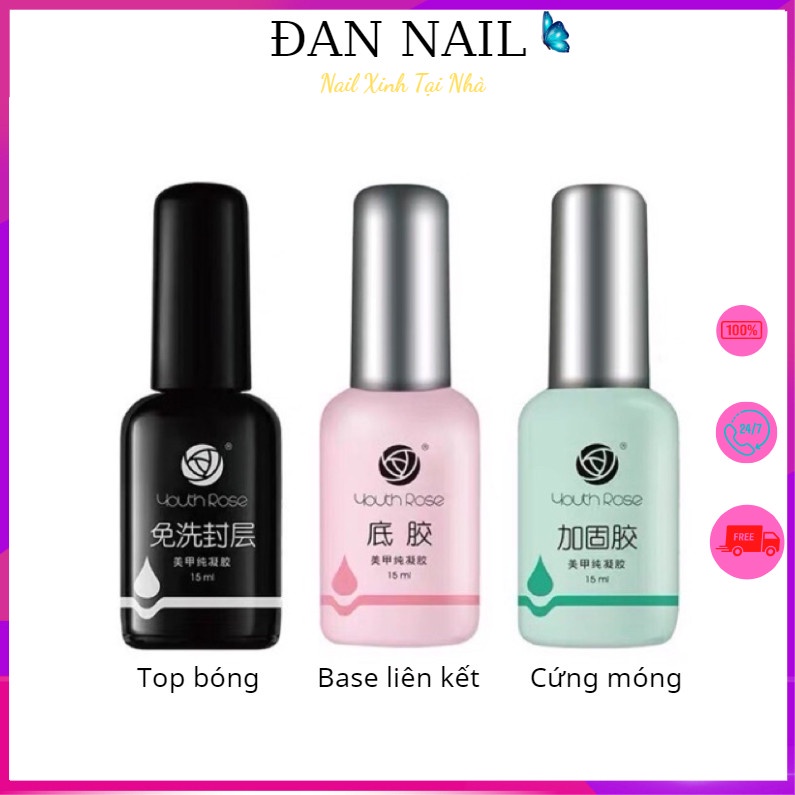 Sơn Base Top Cứng móng hoa hồng bền liên kết, độ bám cao