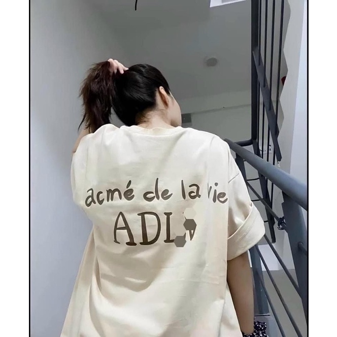 ÁO PHÔNG MÀU BE A-D-L-V DÁNG RỘNG