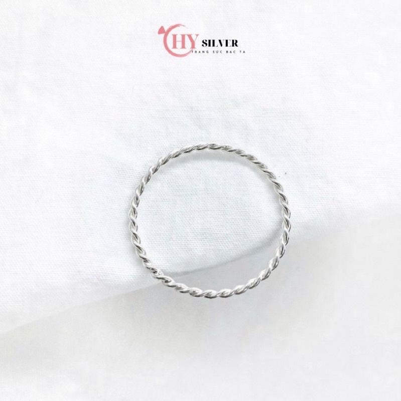 Nhẫn bạc ta xoắn trơn nhỏ xinh đơn giản nhẹ nhàng nhẫn nữ bạc thật giá rẻ