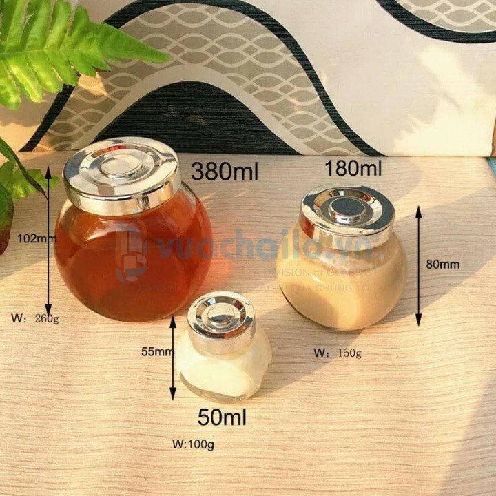 Hũ thủy tinh   NGHIÊNG 2 ĐÁY 50ML - 180M - 380ML  đựng các sản phẩm làm quà tặng [ RẺ VÔ ĐỊCH ]