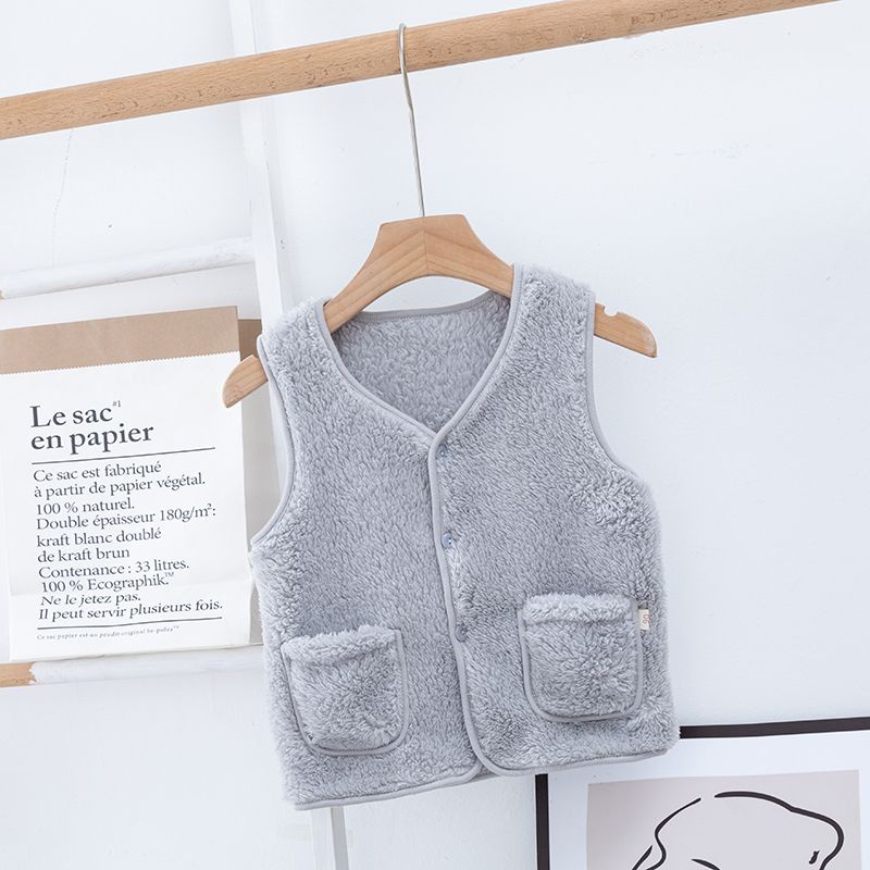 Áo gile lông cừu quảng châu cho bé trai bé gái