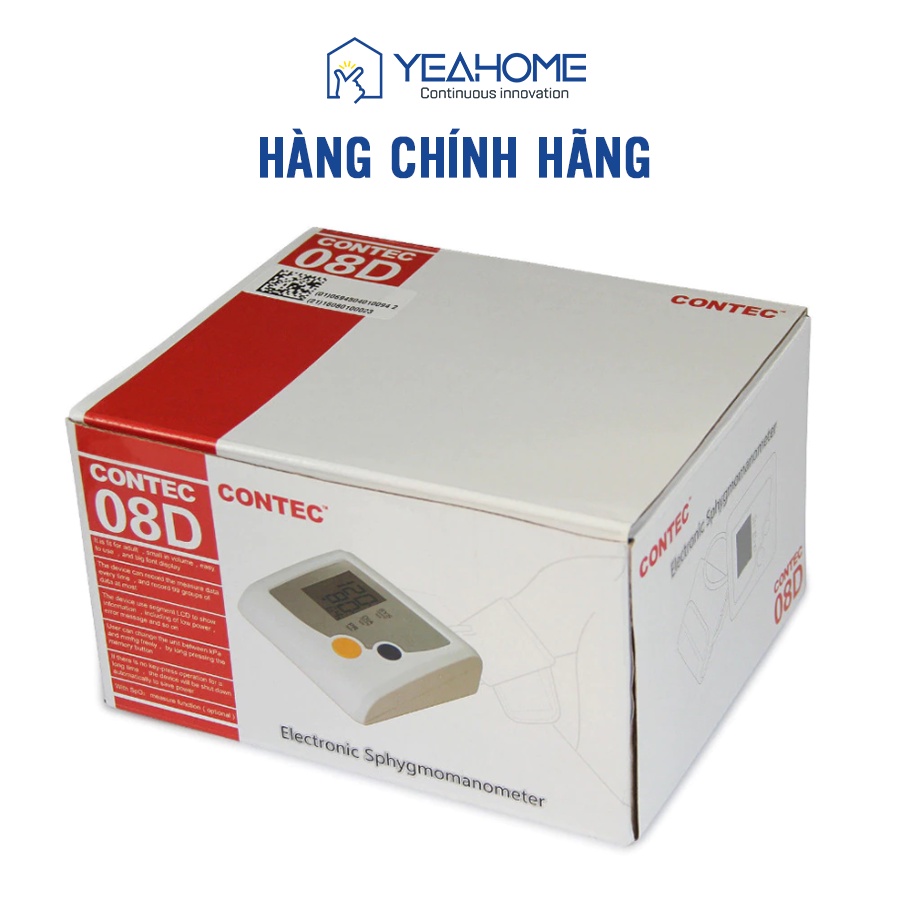 Máy đo huyết áp bắp tay NIBP CONTEC08D chính hãng, chứng nhận FDA Hoa Kỳ, Đo huyết áp, đo nhịp tim nhanh chính xác