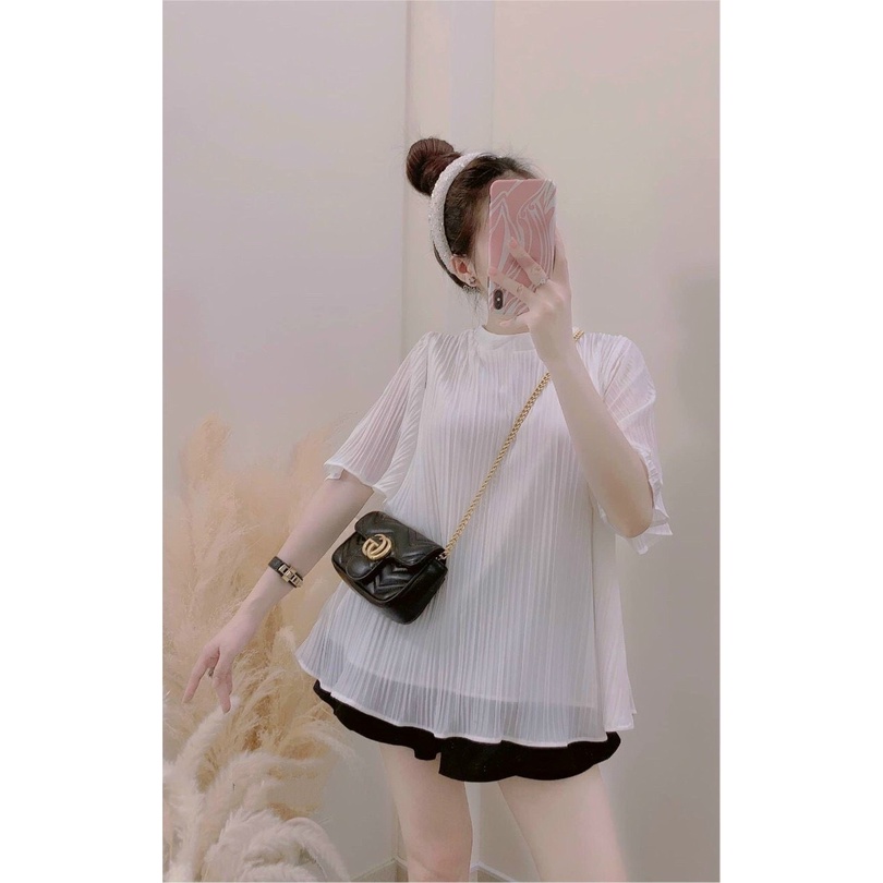 Áo bầu thiết kế dập li Quảng châu,Áo Bầu mùa hè công sở vải voan lạnh dập ly