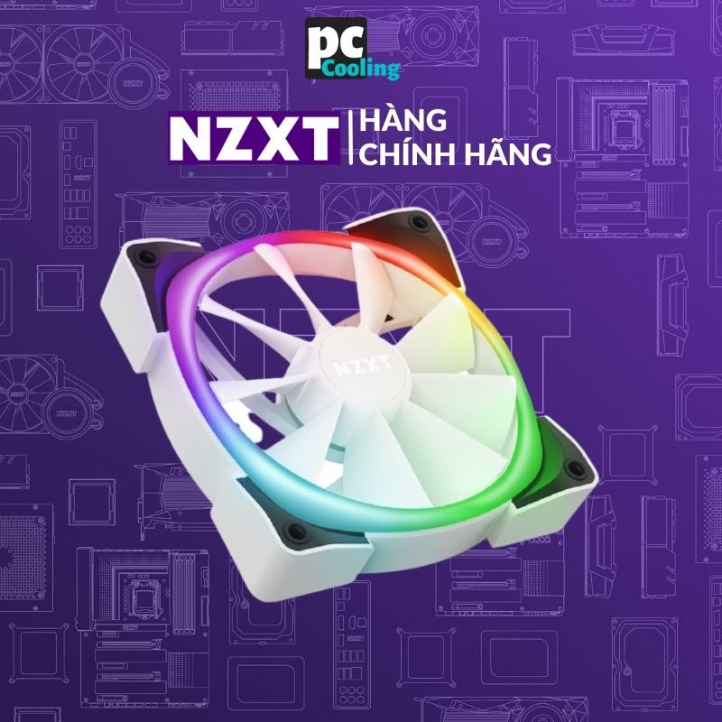 [Mã 273ELHA100K0 hoàn 7% đơn 500K] Quạt tản nhiệt cho case NZXT AER RGB 2 Series 140mm Single White (HF-28140-BW)