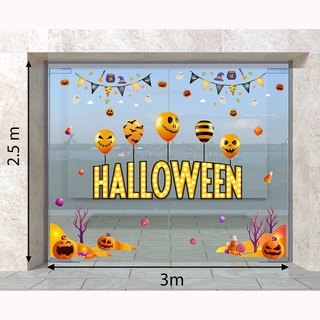 Decal trang trí halloween combo số 67 lễ hội chào đón bóng bóng bí ngô
