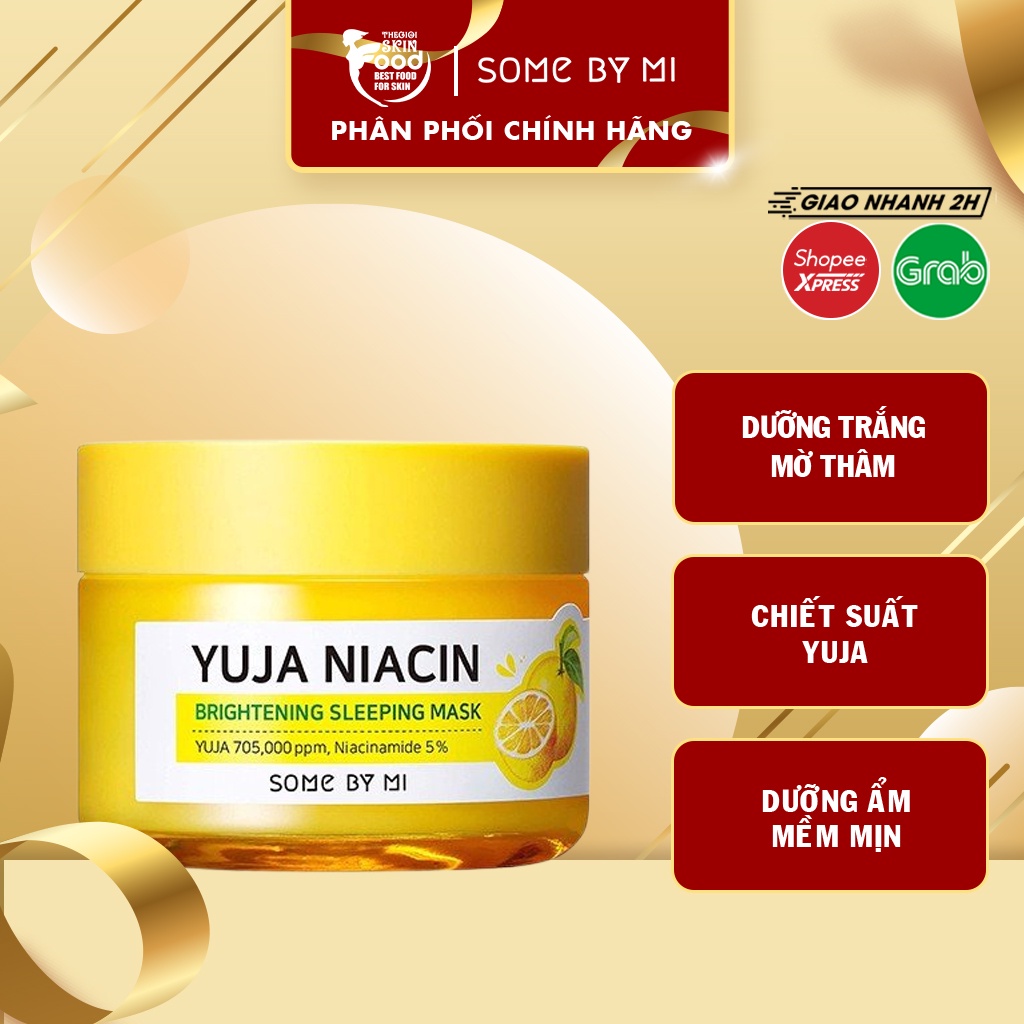 Mặt Nạ Ngủ Dưỡng Trắng Some By Mi Yuja Niacin 30 Days Miracle Brightening Sleeping Mask 60g