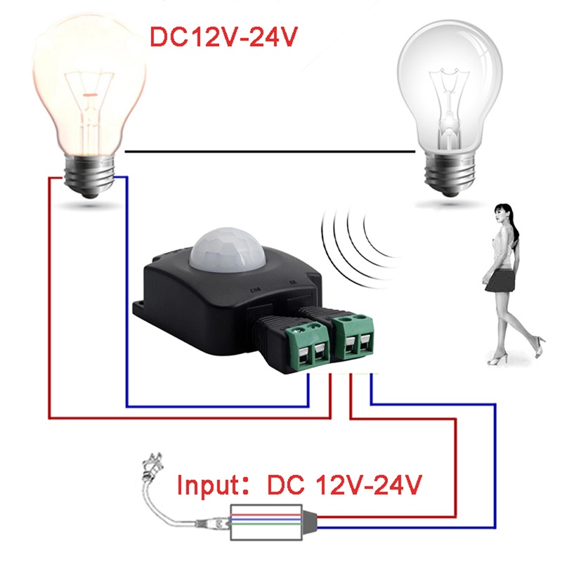 Công Tắc Đèn LED DC12V 10A Cảm Biến Chuyển Động Dễ Lắp Đặt