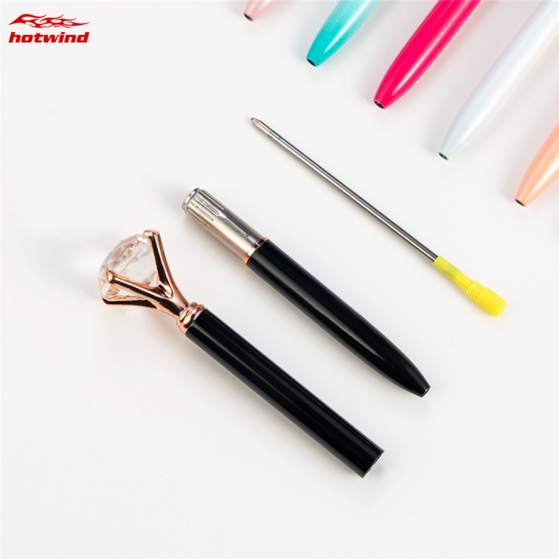 Bút bi thiết kế gắn viên kim cương pha lê giả thời trang cho trường học/văn phòng