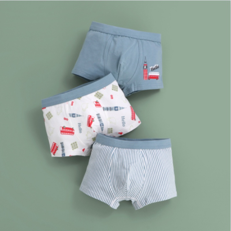 Quần Lót Boxer Cotton Kháng Khuẩn Họa Tiết Hoạt Hình Dễ Thương Cho Bé Trai
