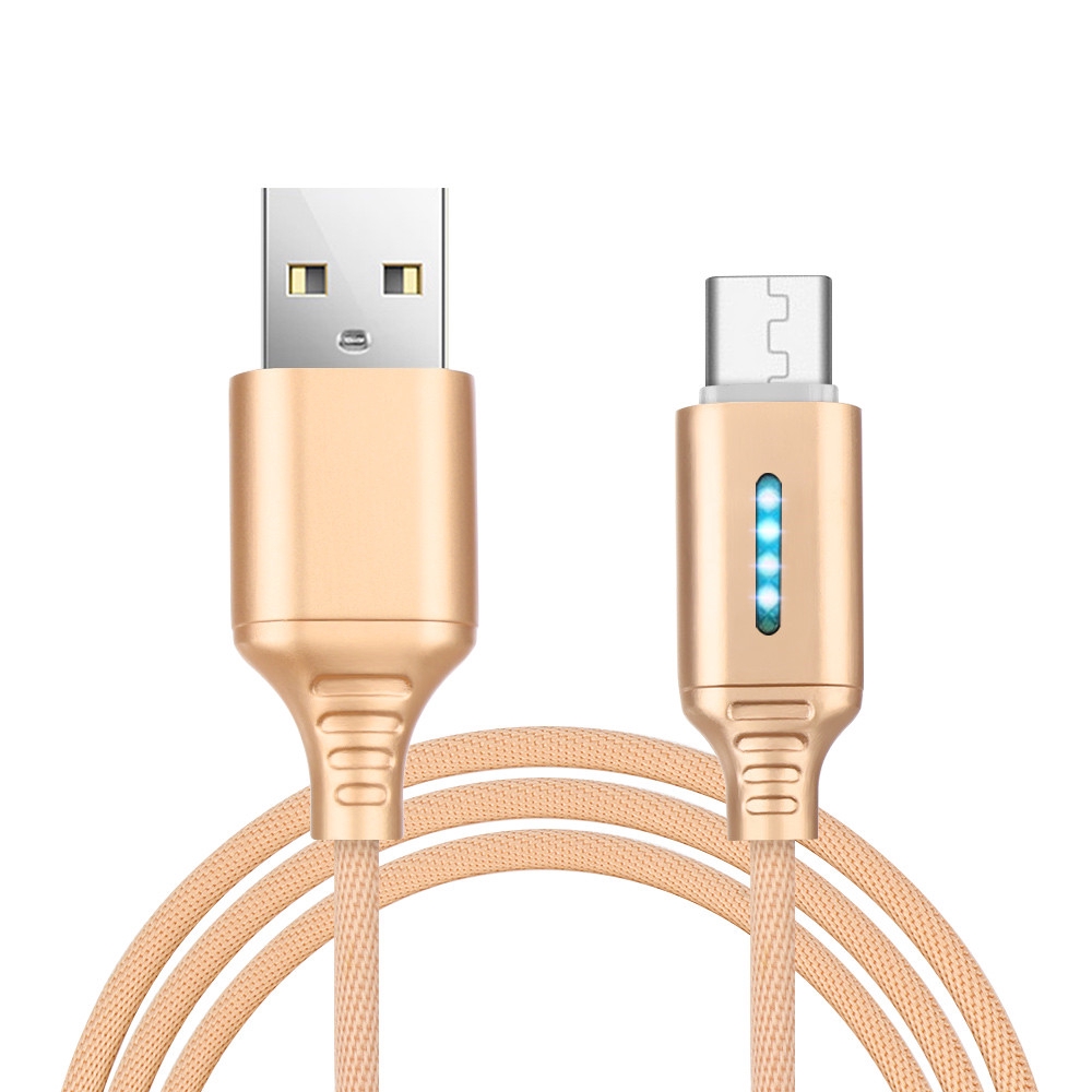 Dây cáp Type C tự động ngắt kết nối an toàn 2A bện dây nylon