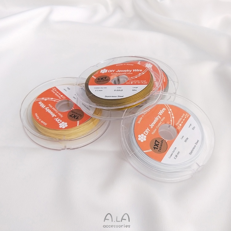 Cuộn Dây Thép 7 Sợi Mềm Mại Màu Vàng Kim Dùng Làm Vòng Tay/Vòng Cổ diy