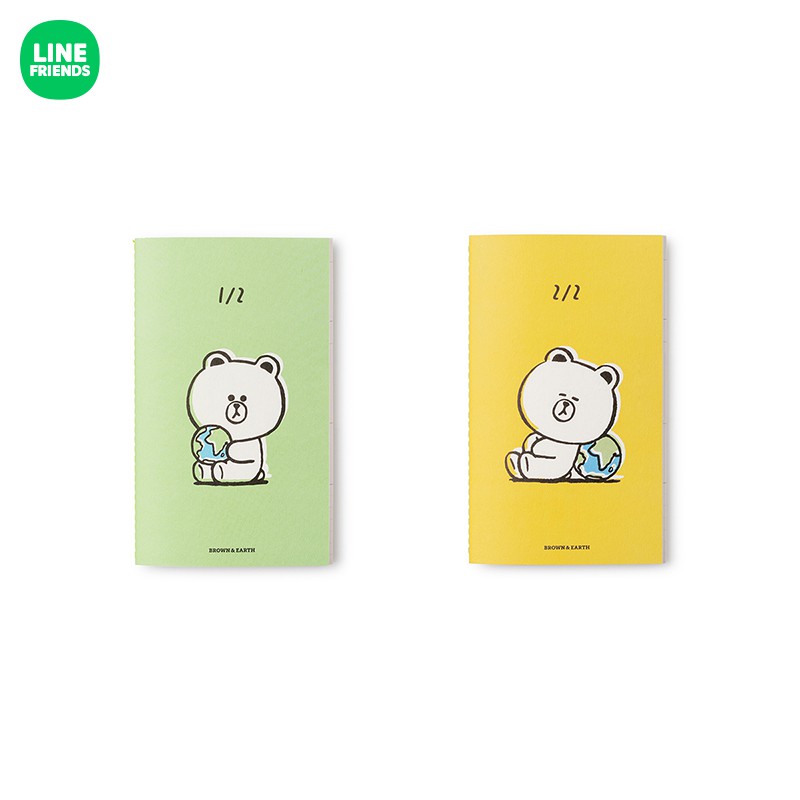 Line Friends Sổ Tay Ghi Chú Hình Gấu Nâu Thân Thiện Với Môi Trường