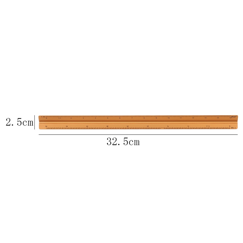 32.5cm Aluminium Alloy Triangle Scale Architect Engineer Technical Ruler