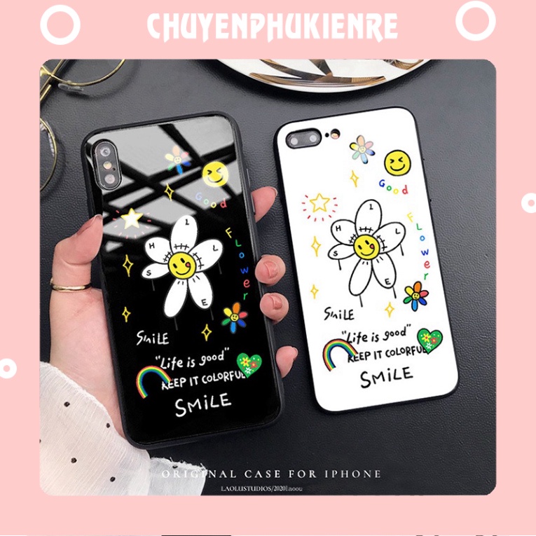 Ốp lưng iphone 6, 7, 8 Plus, X, XS, XR, XSMAX, 11, 11PRO, 11 PROMAX, 12, 13 PROMAX HOA CÚC SMILE CPKR