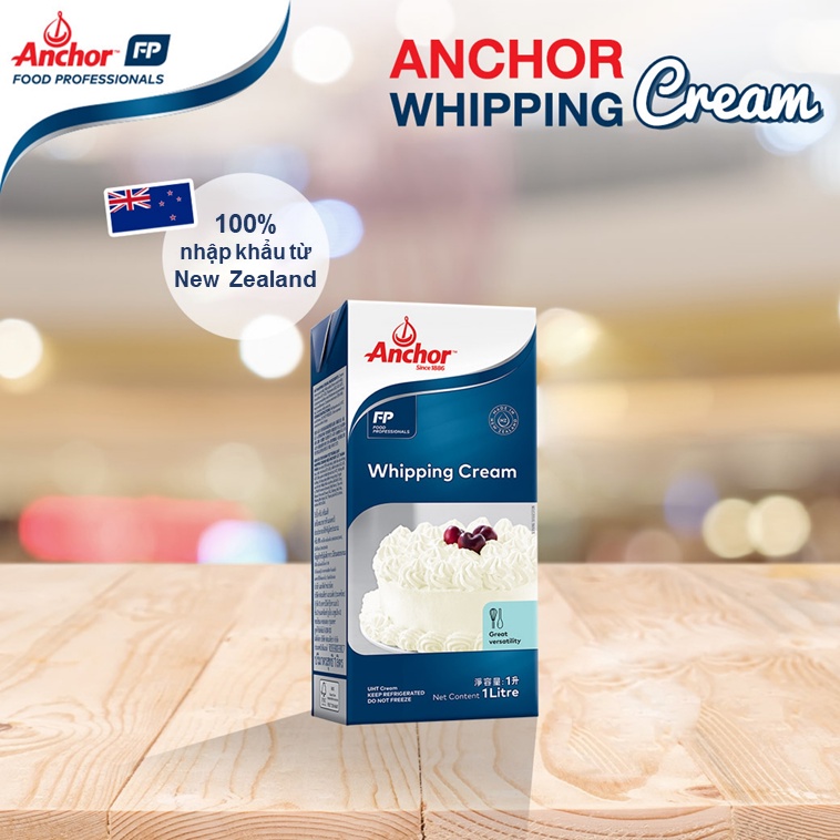 Kem Tươi Whipping Cream Anchor 1Lít - HÀNG CHÍNH HÃNG - DATE MỚI 2024 - GIAO HỎA TỐC