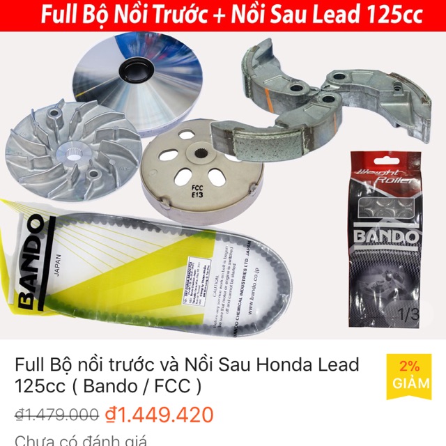 Bộ côn / bộ nồi lead 125 chính hãng
