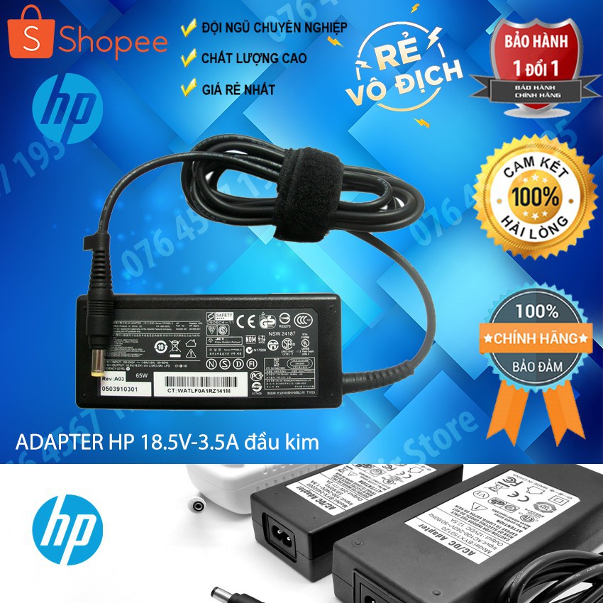 Sạc laptop HP đầu kim 18.5V - 3.5A- Giá sốc bao toàn thị trường